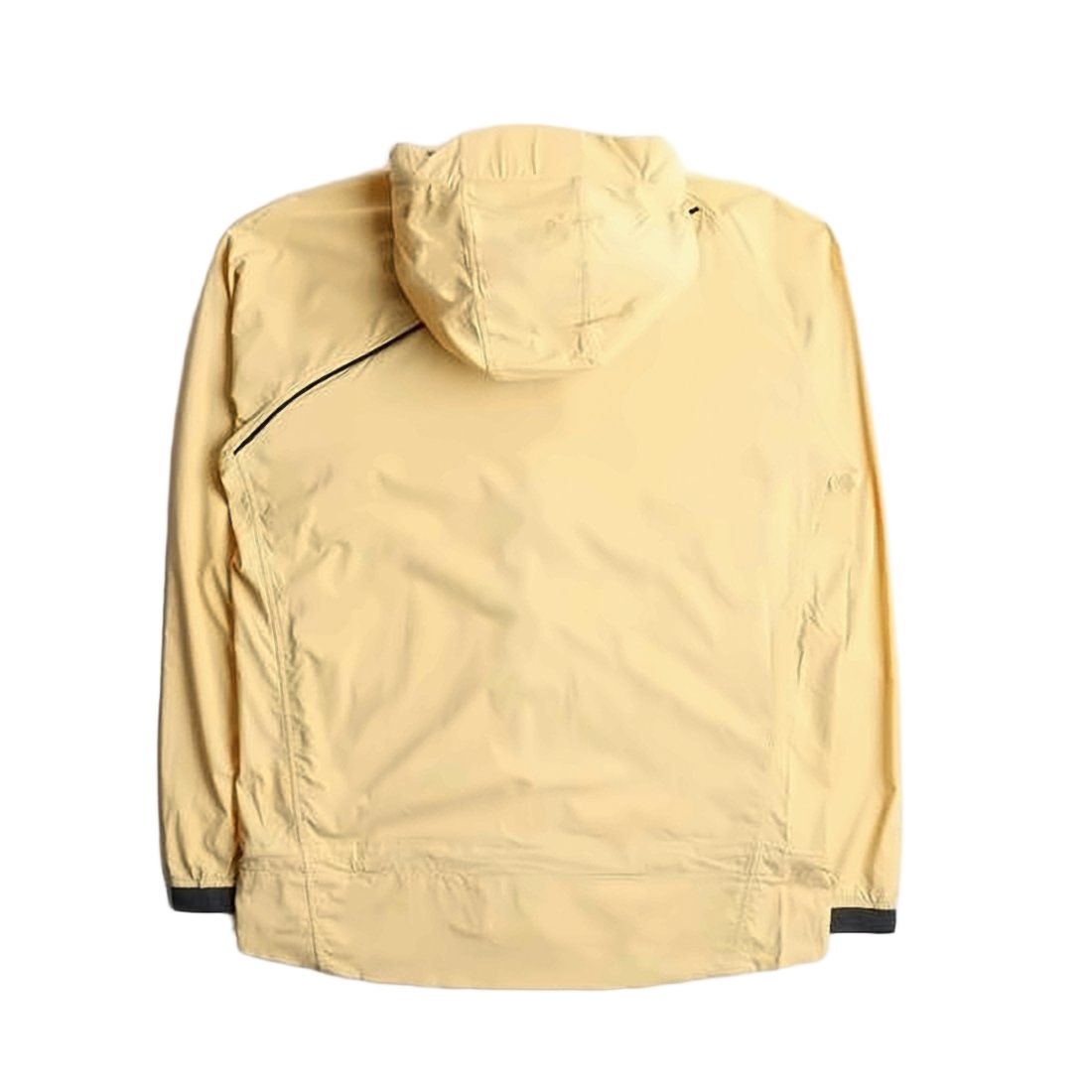 Lightweight Pale Yellow Polyamide Jacket with Hood