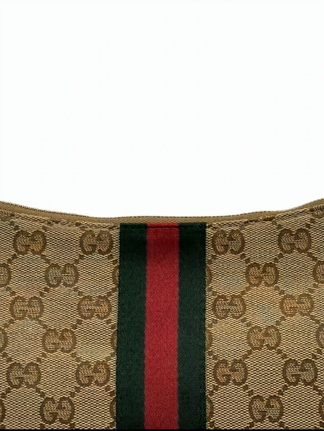 Monogram Canvas Crossbody Bag with Signature Stripe
