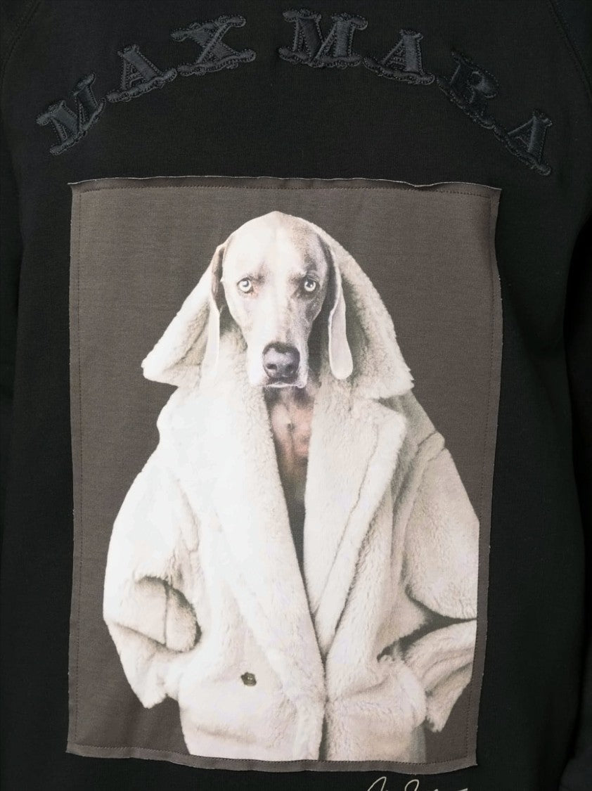 Graphic Black Cotton Hoodie