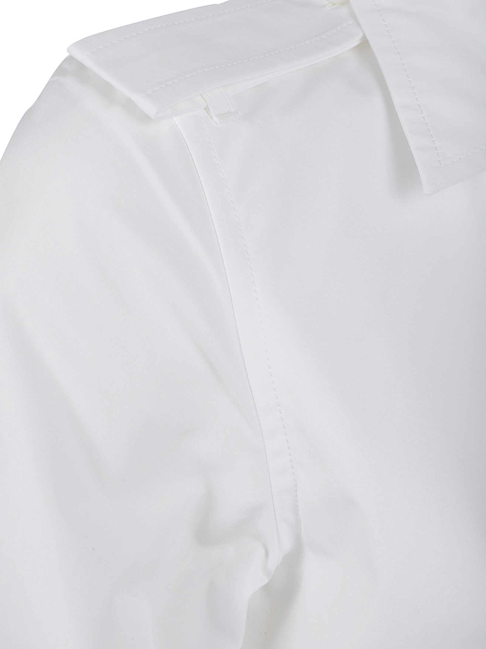 Structured White Shirt Dress with Belted Waist