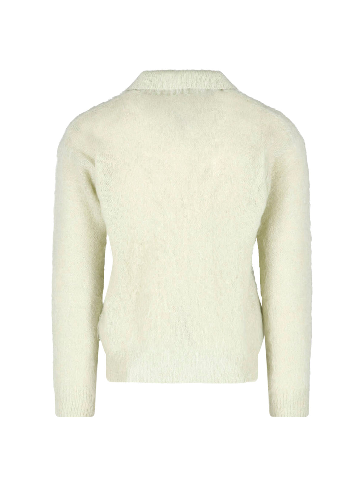 Green Textured Knit Ribbed Polo Shirt