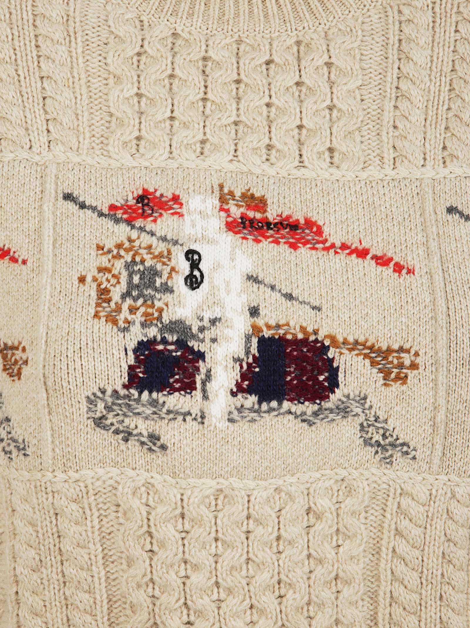 Heavyweight Aran-Knit Turtleneck Sweater