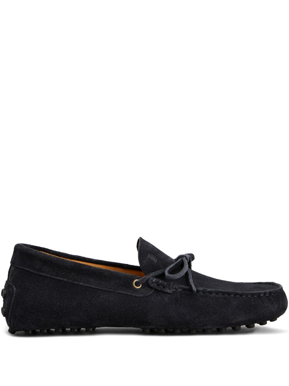 Moccasin-Style Flat Shoes in Black Calfskin