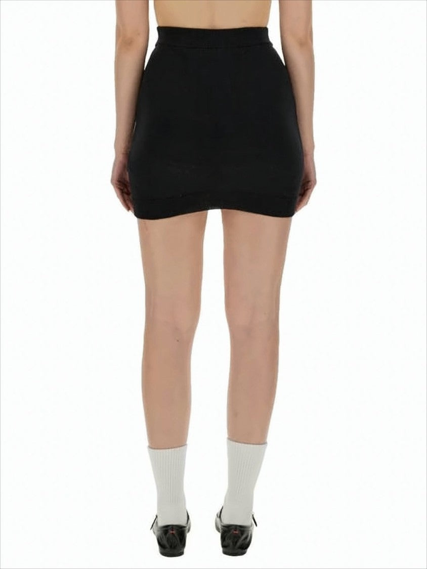 Fitted Black Mini Skirt with Subtle Flare