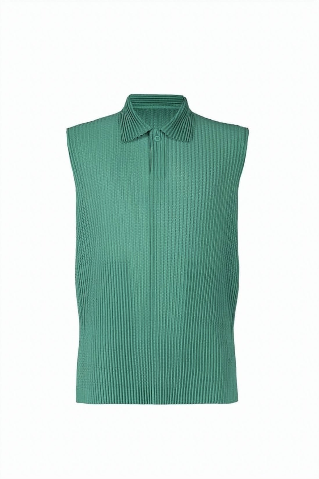 Structured Pleated Vest with Boxy Silhouette