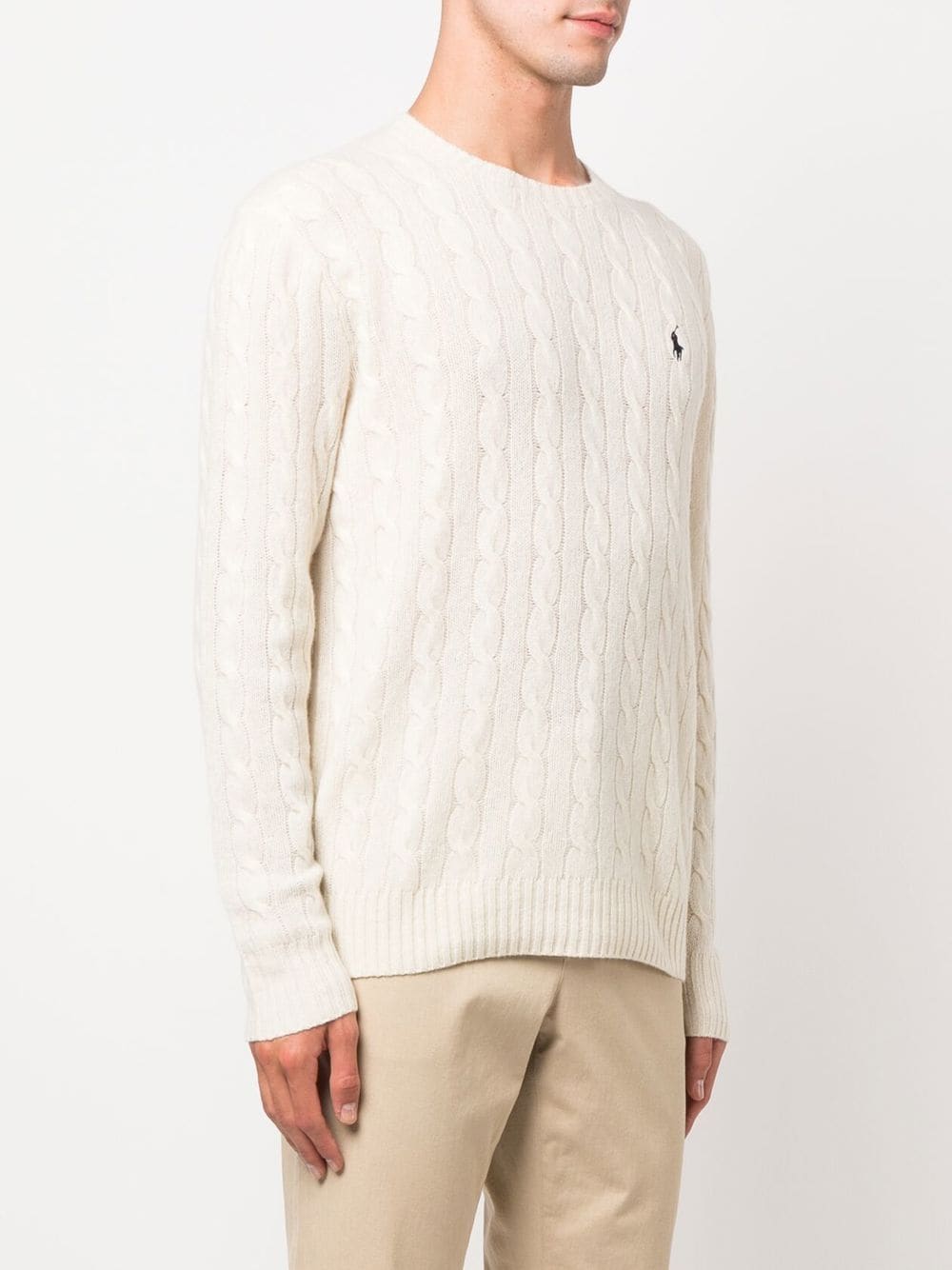 White Cable-Knit Sweater