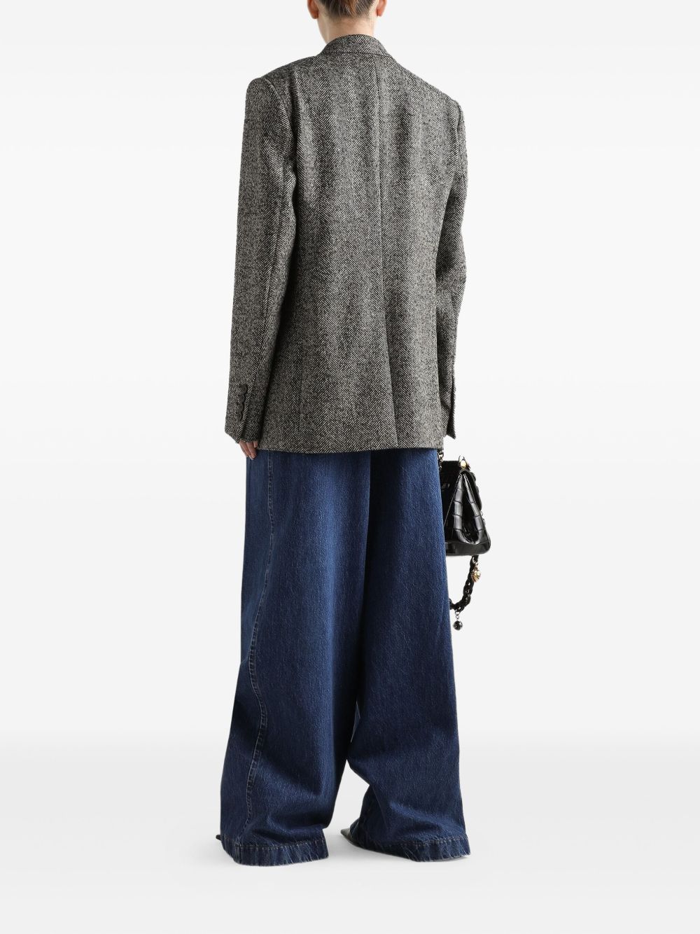 Five-Pocket Denim Trousers with High Waist