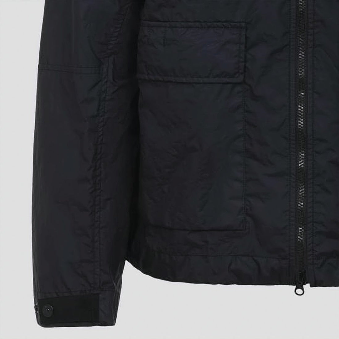 Black Polyamide Jacket with Hood