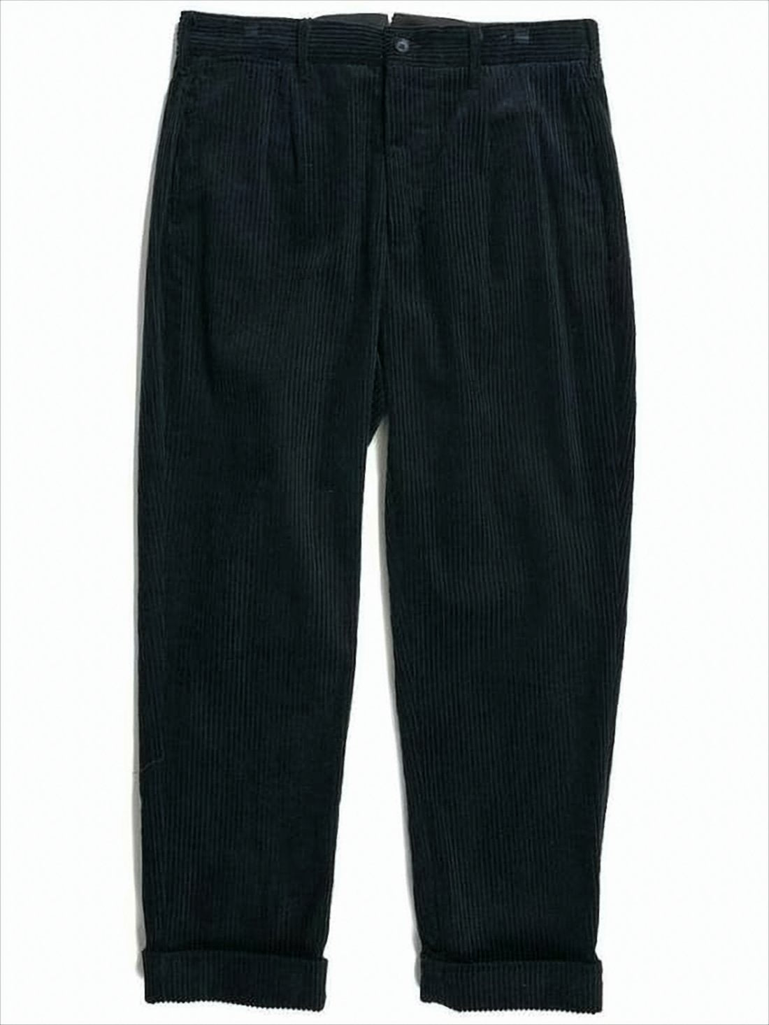 Straight Corduroy Pants with Structured Fit