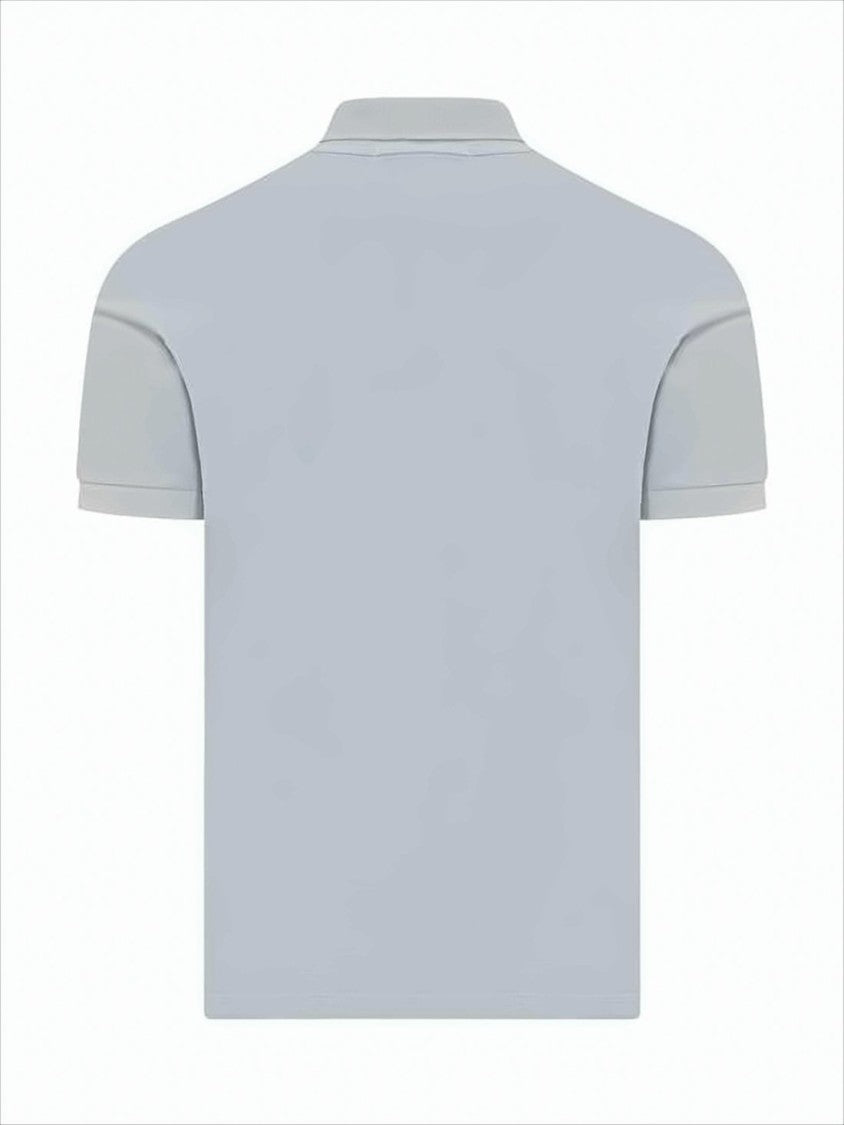 Classic Blue Polo Shirt with Structured Collar and Embroidered Logo