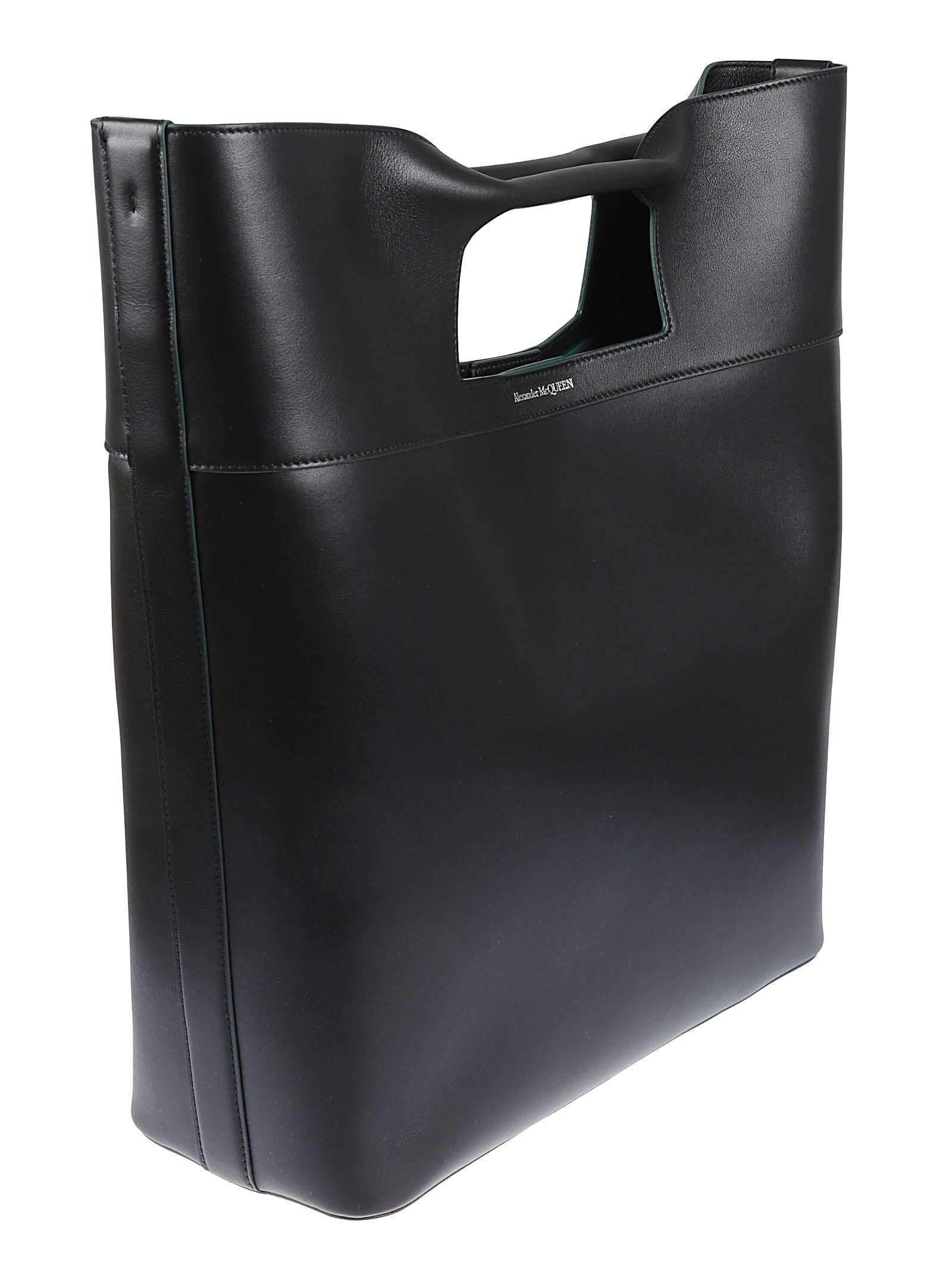 Structured Leather Bag With Design