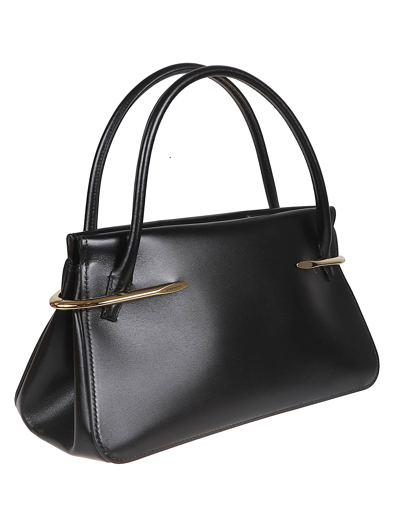 Textured Calf Leather Bag With Gold-Finish Accents