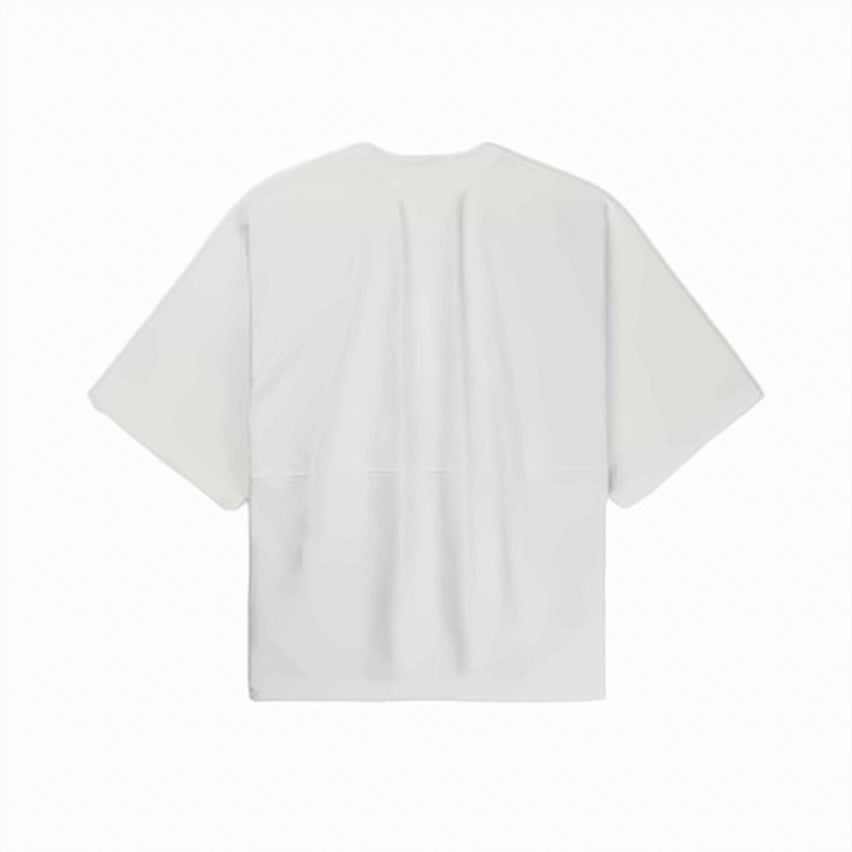 Loose-Fit White T-Shirt with Cyclist Graphic