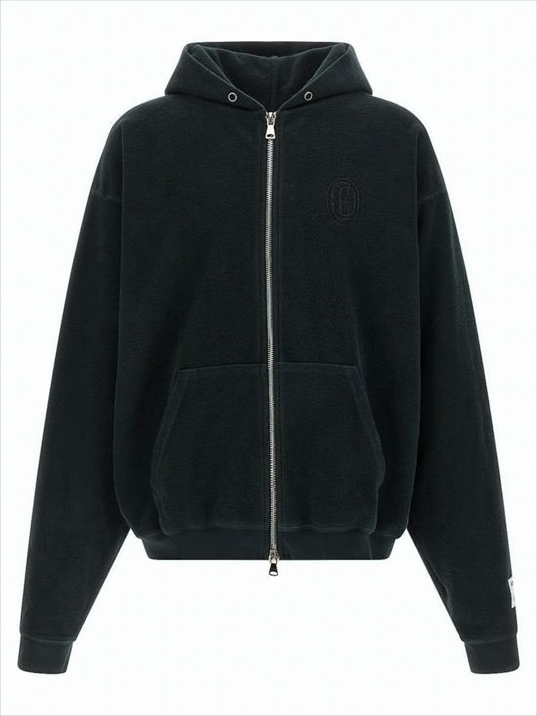 Embossed Logo Black Hoodie