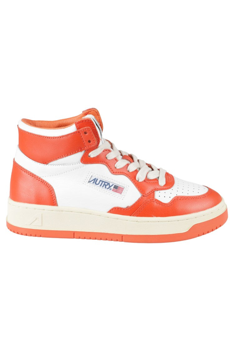 High-Top Sneakers In White Leather