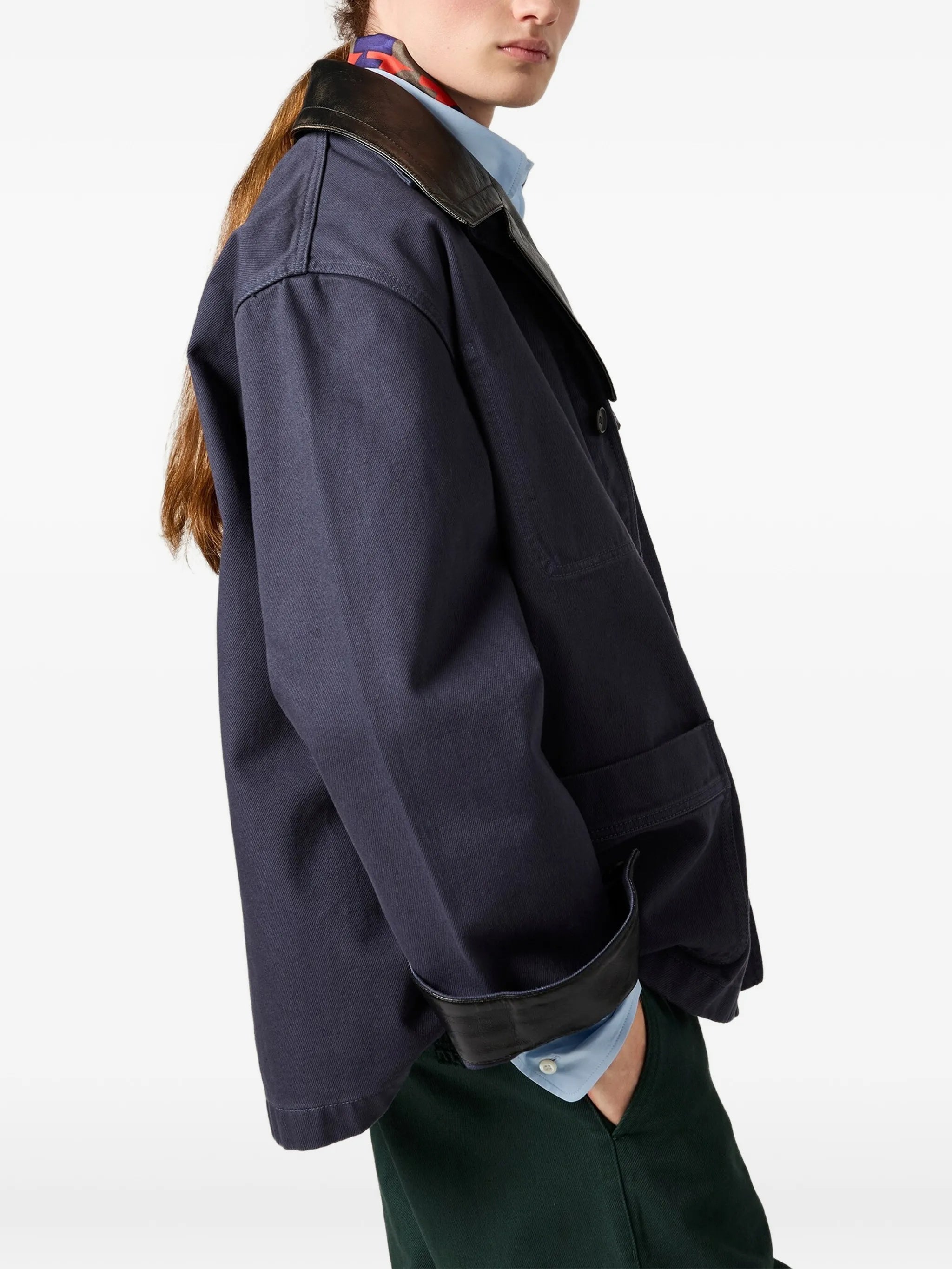 Blue Boxy Multitude Pockets Jacket