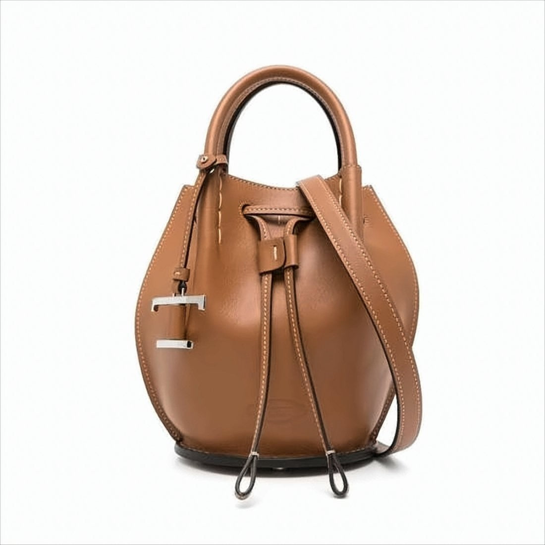 Bucket-Style Shoulder Bag with Drawstring Closure