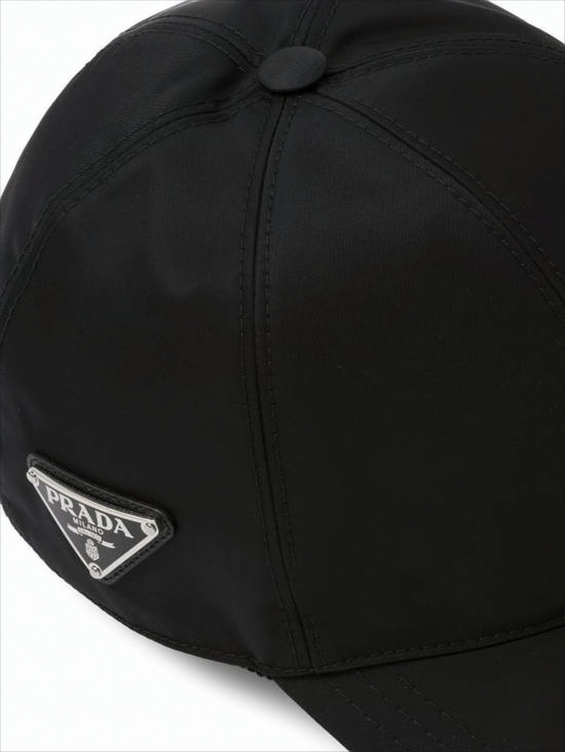 Structured Black Polyamide Cap with Subtle Logo Patch
