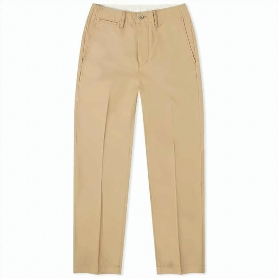 Pressed-Crease Brown Tailored Straight Pants