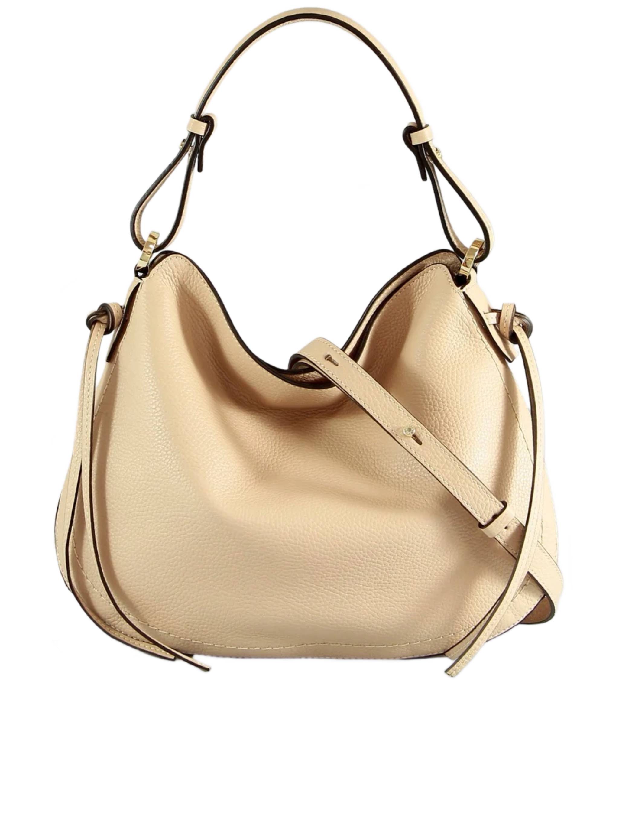 Beige Carola Pebbled Texture Shoulder Bag
