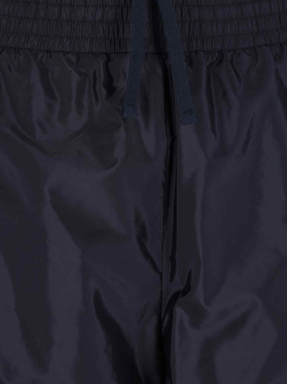 Navy Nylon Cargo Shorts With Silver Logo Detail