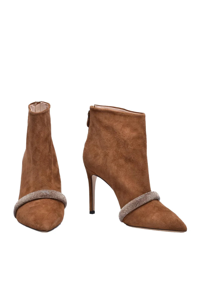 Suede Ankle Boot - Brown