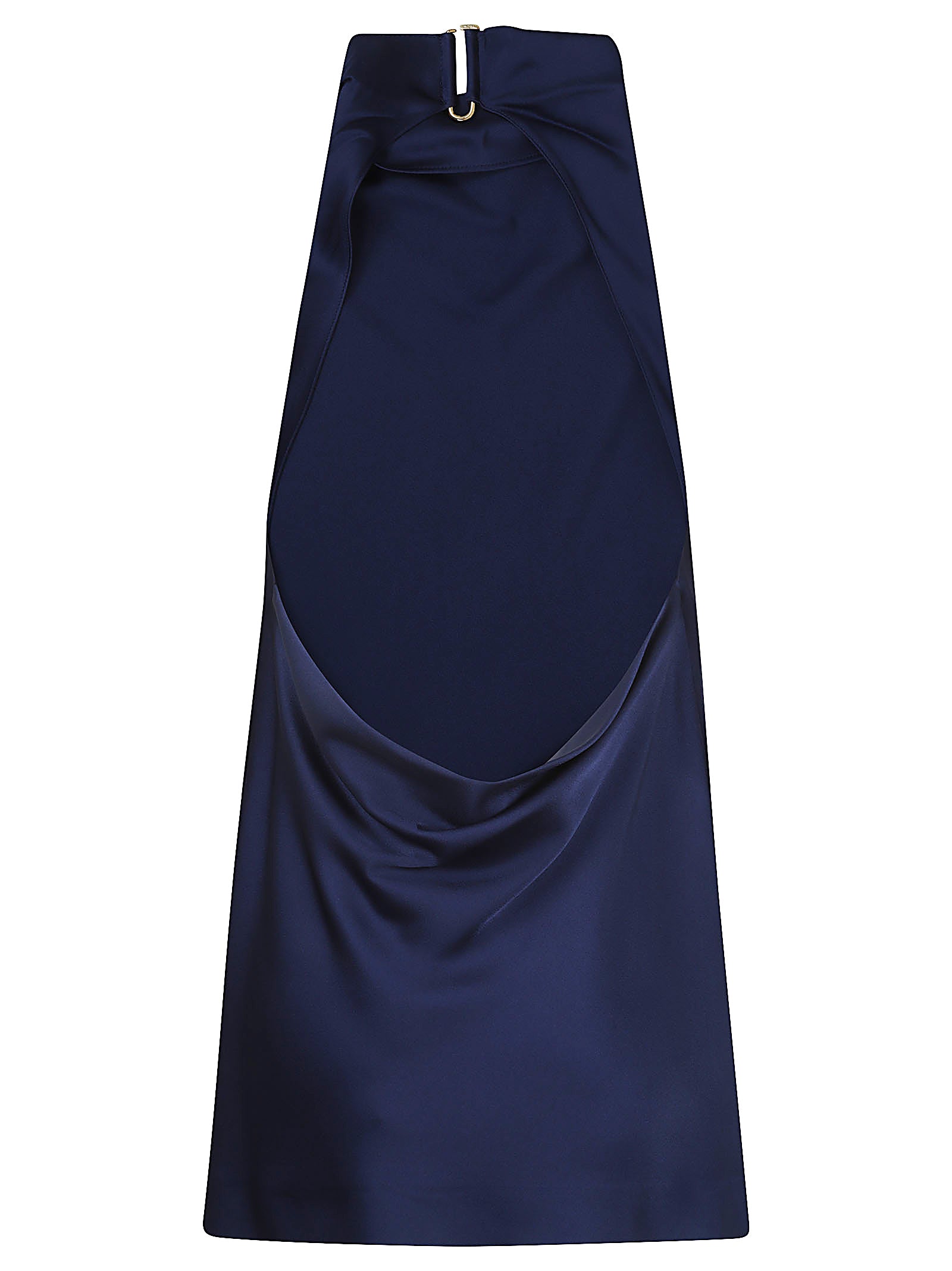 Sleeveless Satin-Effect Top With Draped Cowl Neckline