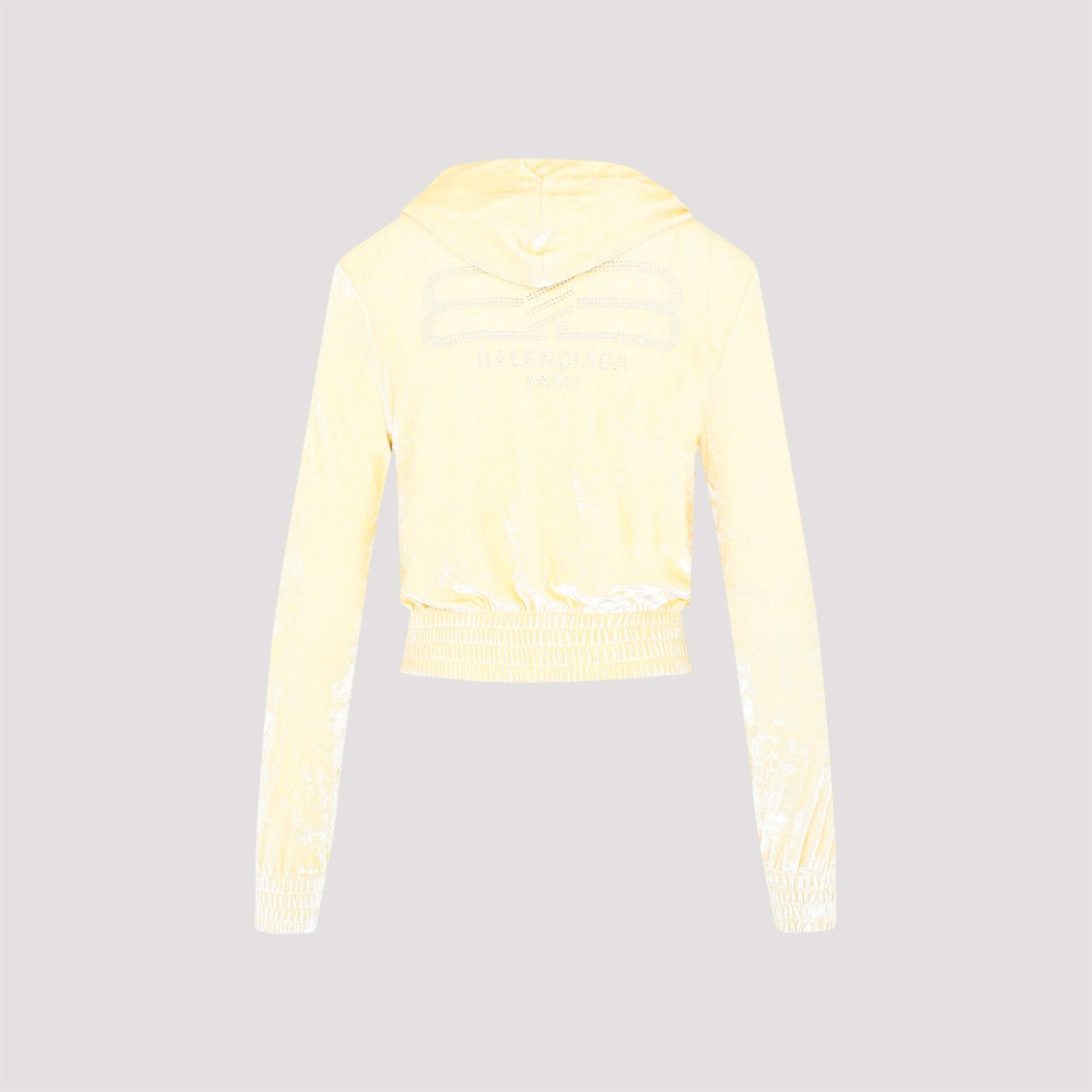 Fitted Zip-Up Cream Viscose Hoodie
