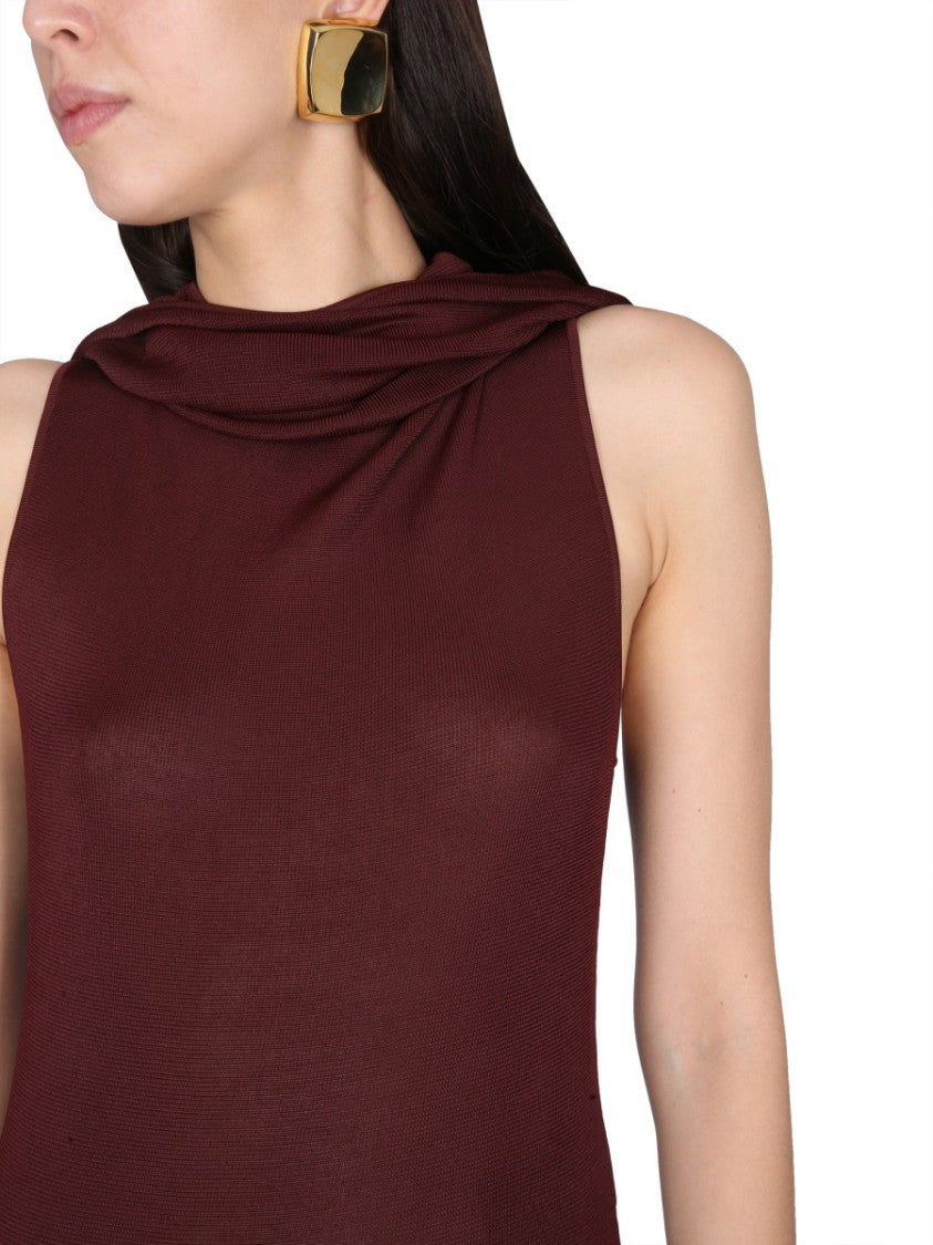 Burgundy Hooded Maxi Dress