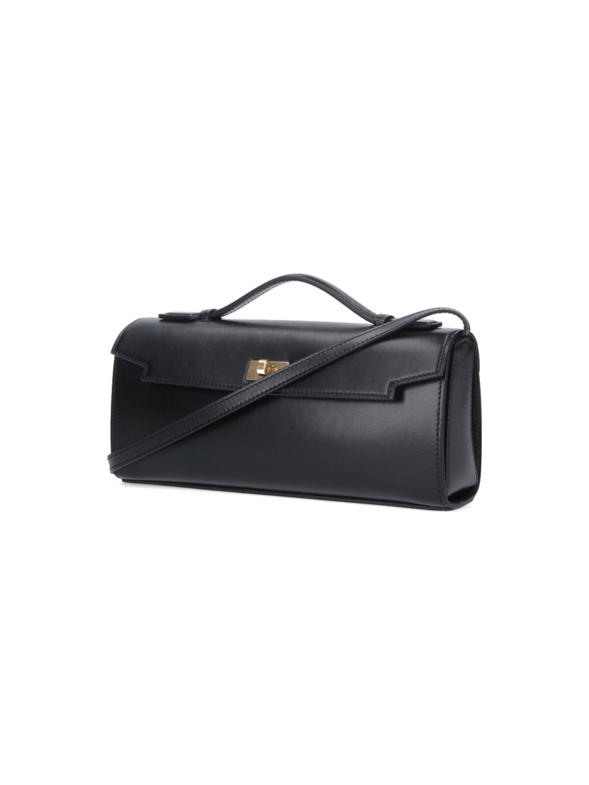 Rectangular Black Leather Clutch