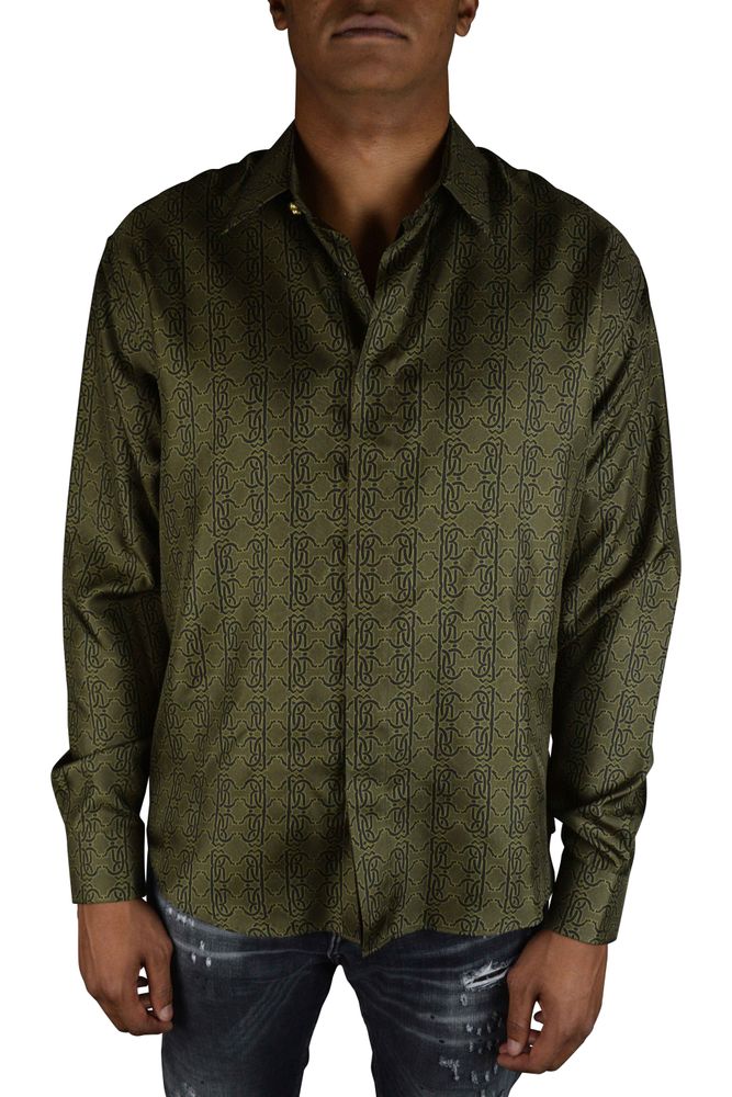 Silk Shirt With Monogrammed Rc Print
