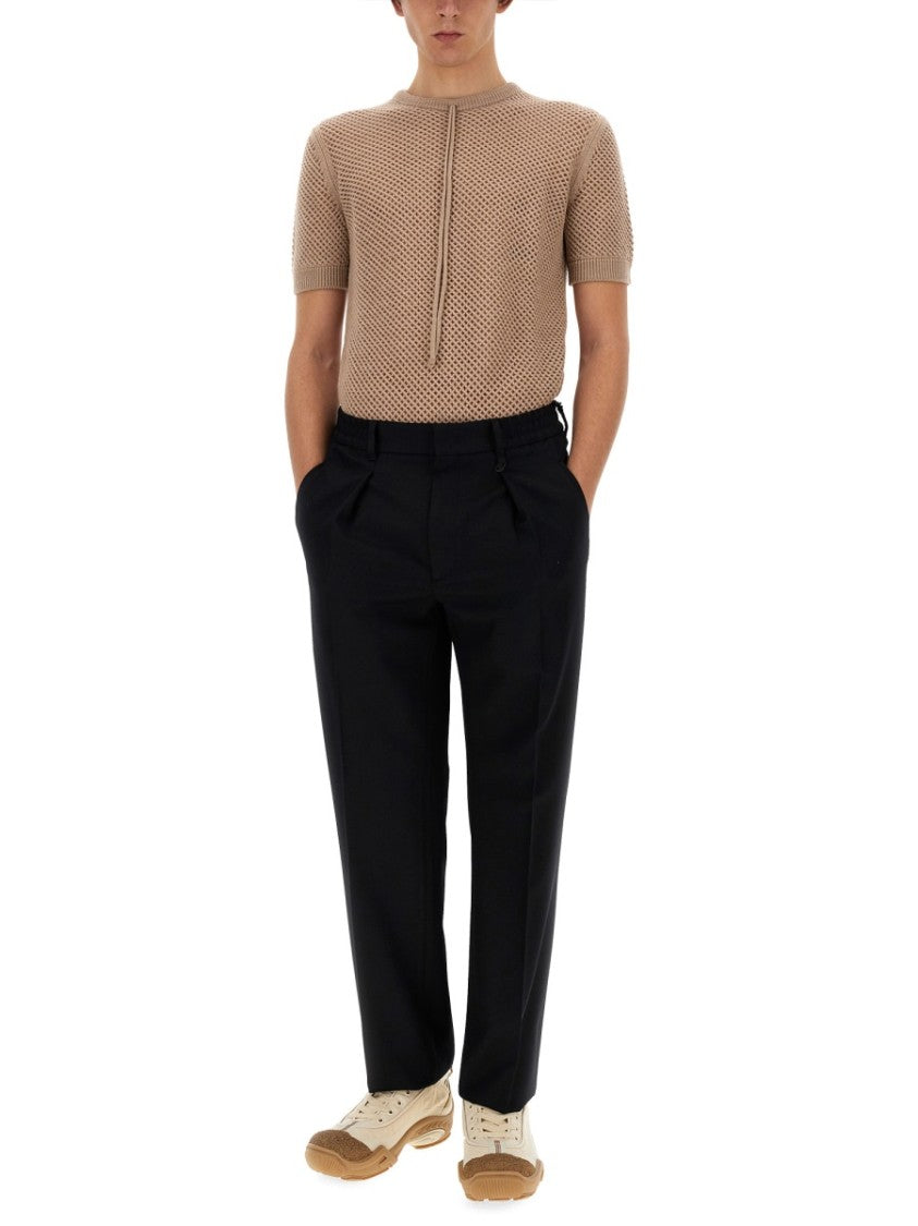 Open-Knit Wool Jersey Top