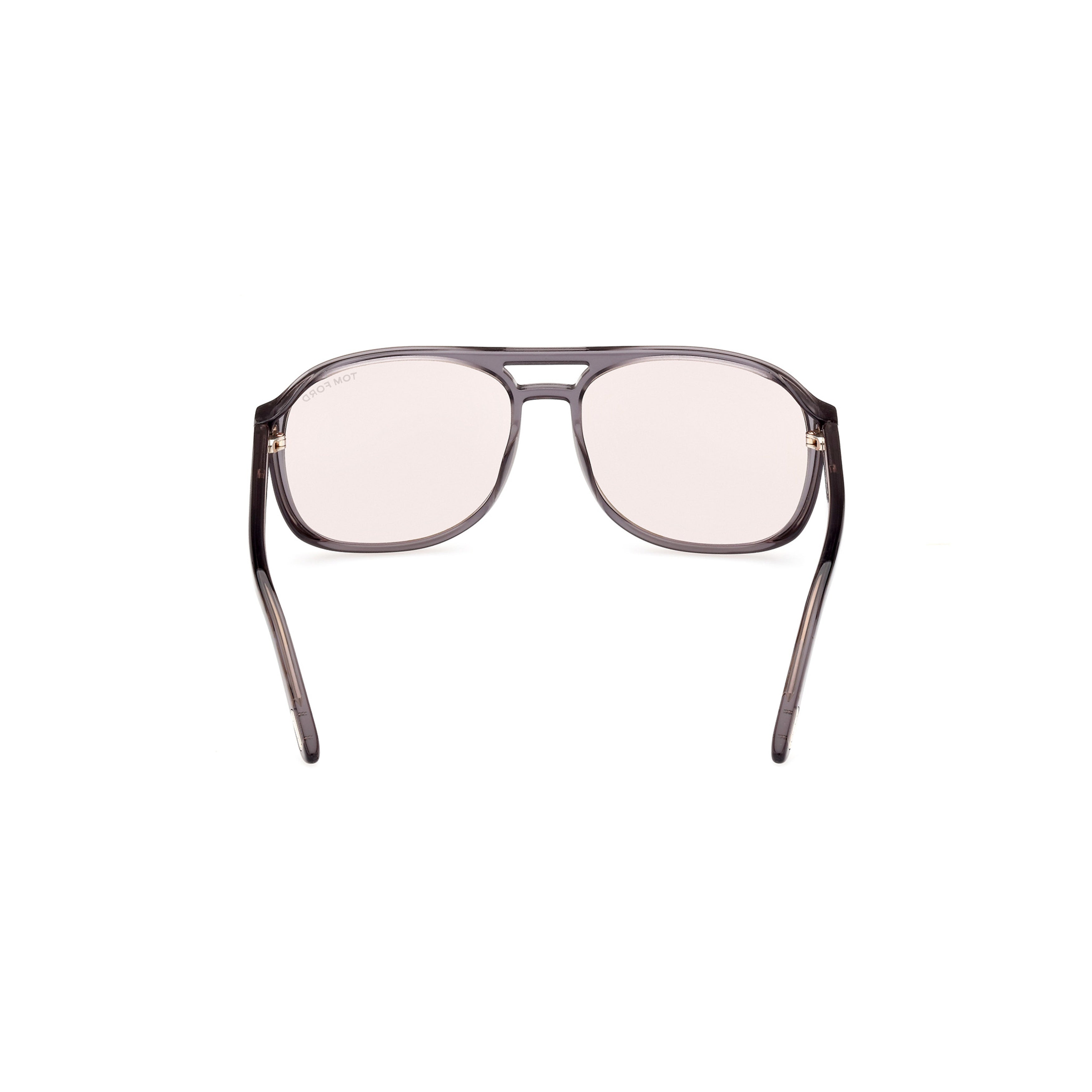 Translucent Grey Acetate Aviator Sunglasses With Metallic Detail