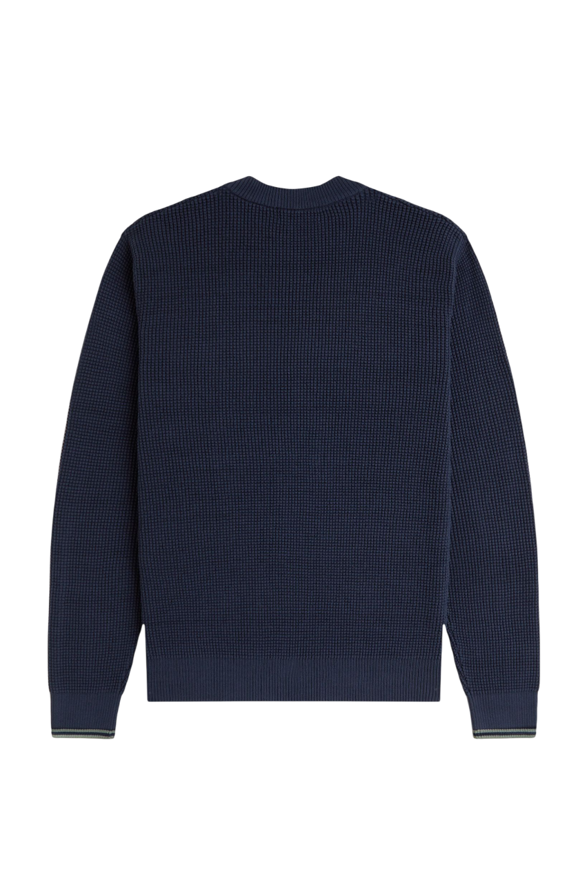 Textured Knit Sweater With Crew Neck