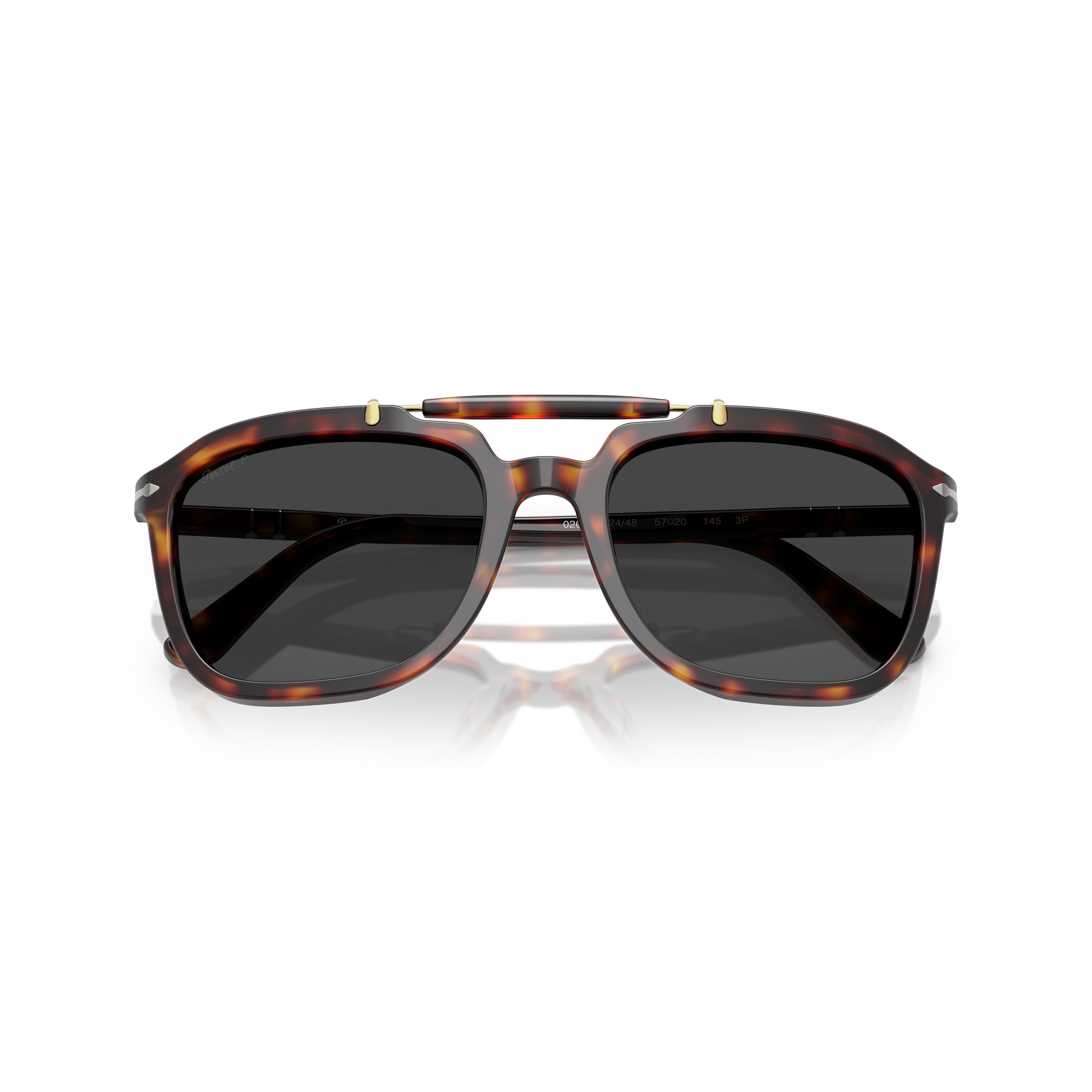 0po0203s Bold Tortoiseshell Sunglasses with Gold-tone Accents