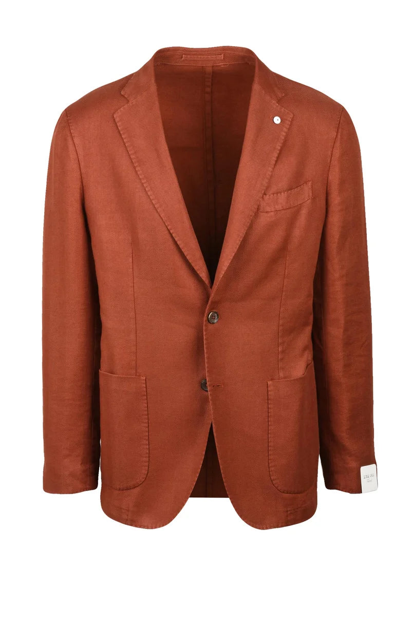 Slim Fit Blazer Linen Cotton - Rust