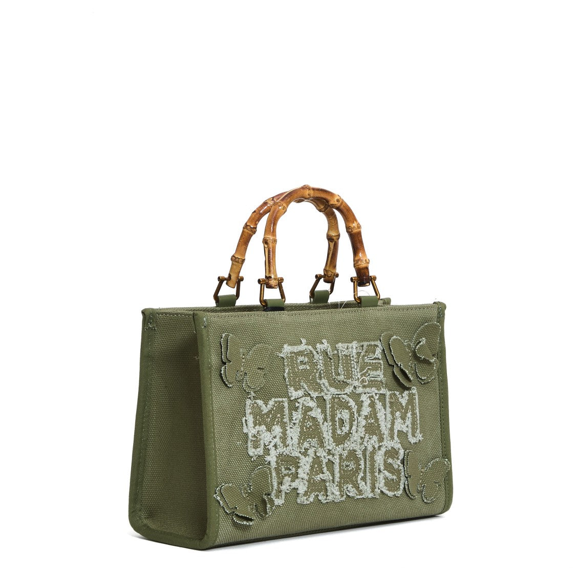 Canvas Mini Tote With Butterfly Appliqués