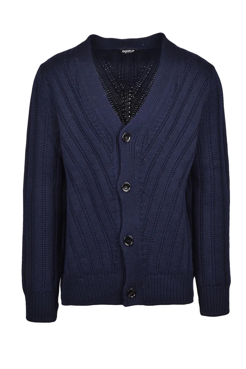 Button-Front Merino Wool Cardigan