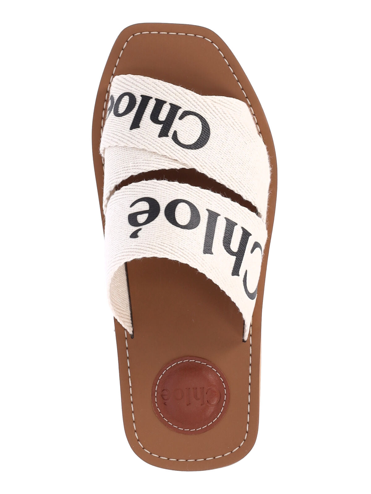 Slip-On Linen Sandals with Contrast Logo Detailing