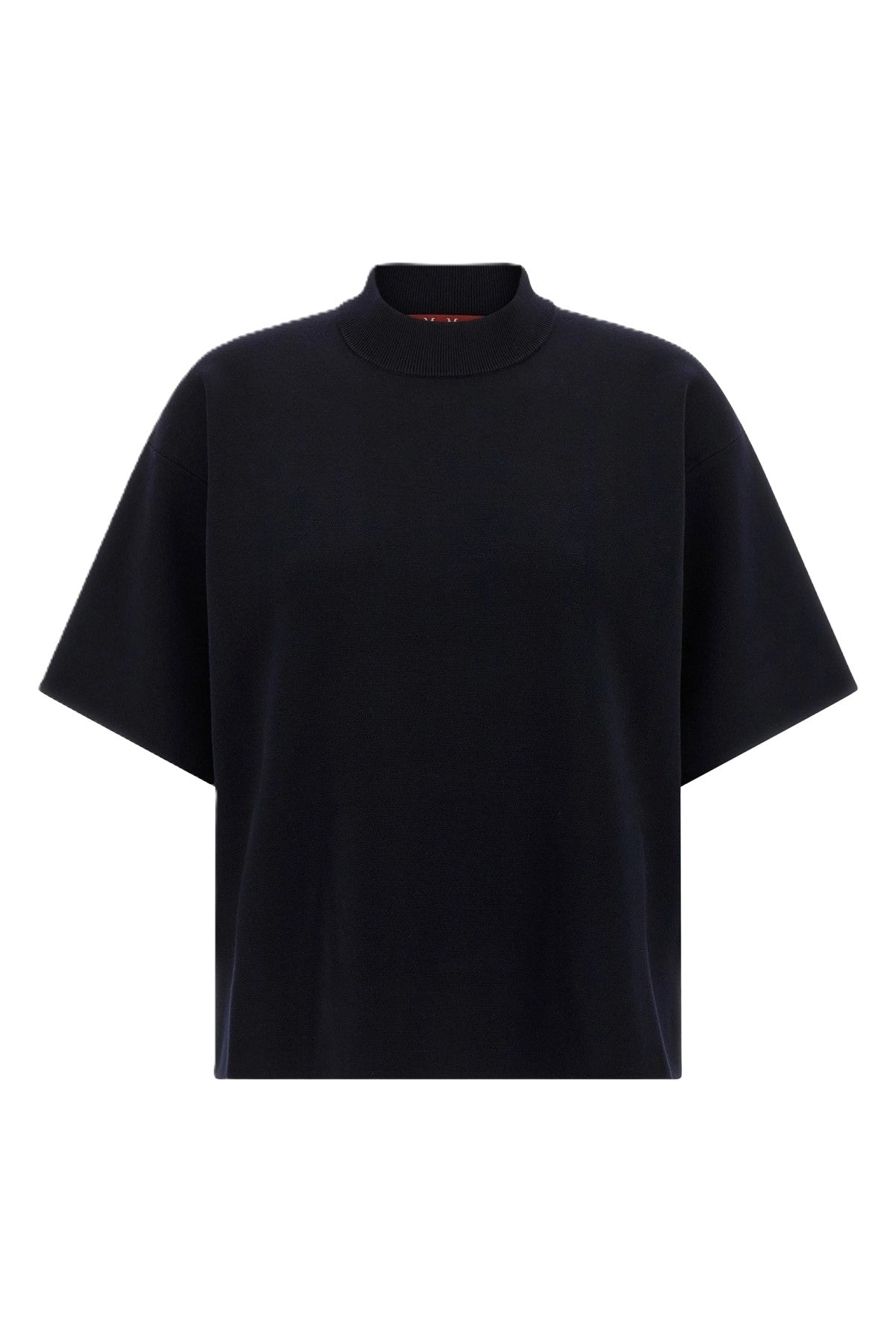 Boxy Cropped Top With Ribbed Neckline