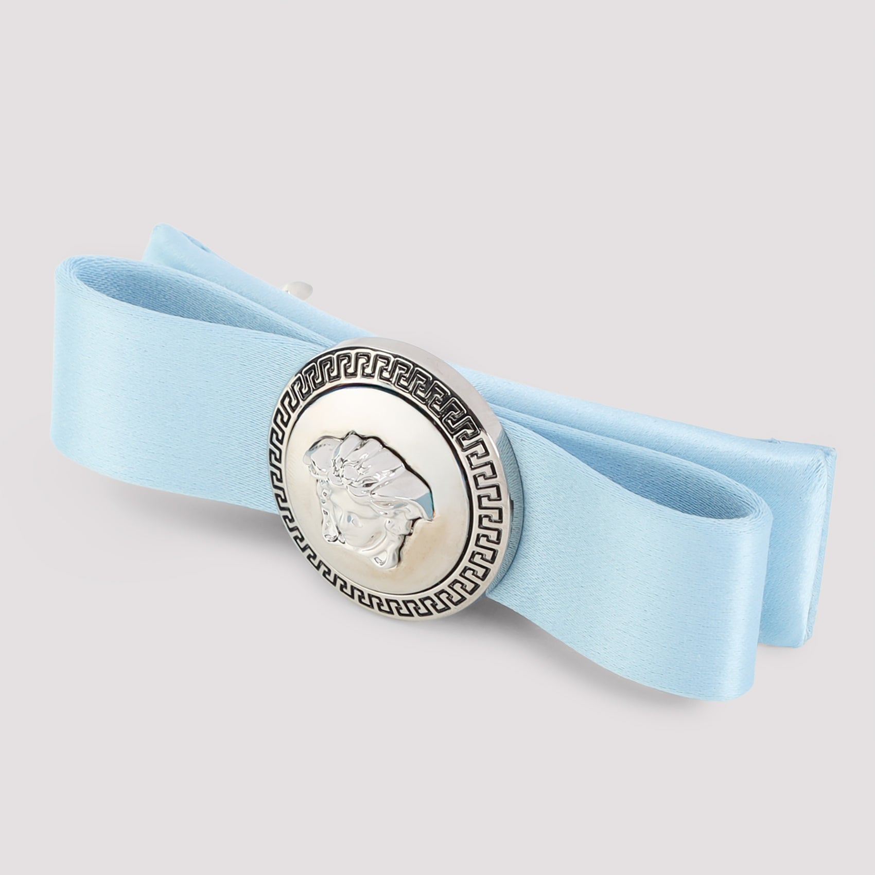 Light Blue Satin Ribbon Hair Barrette