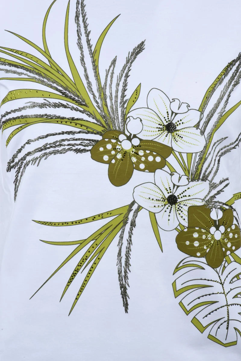 White Green Cotton T-shirt