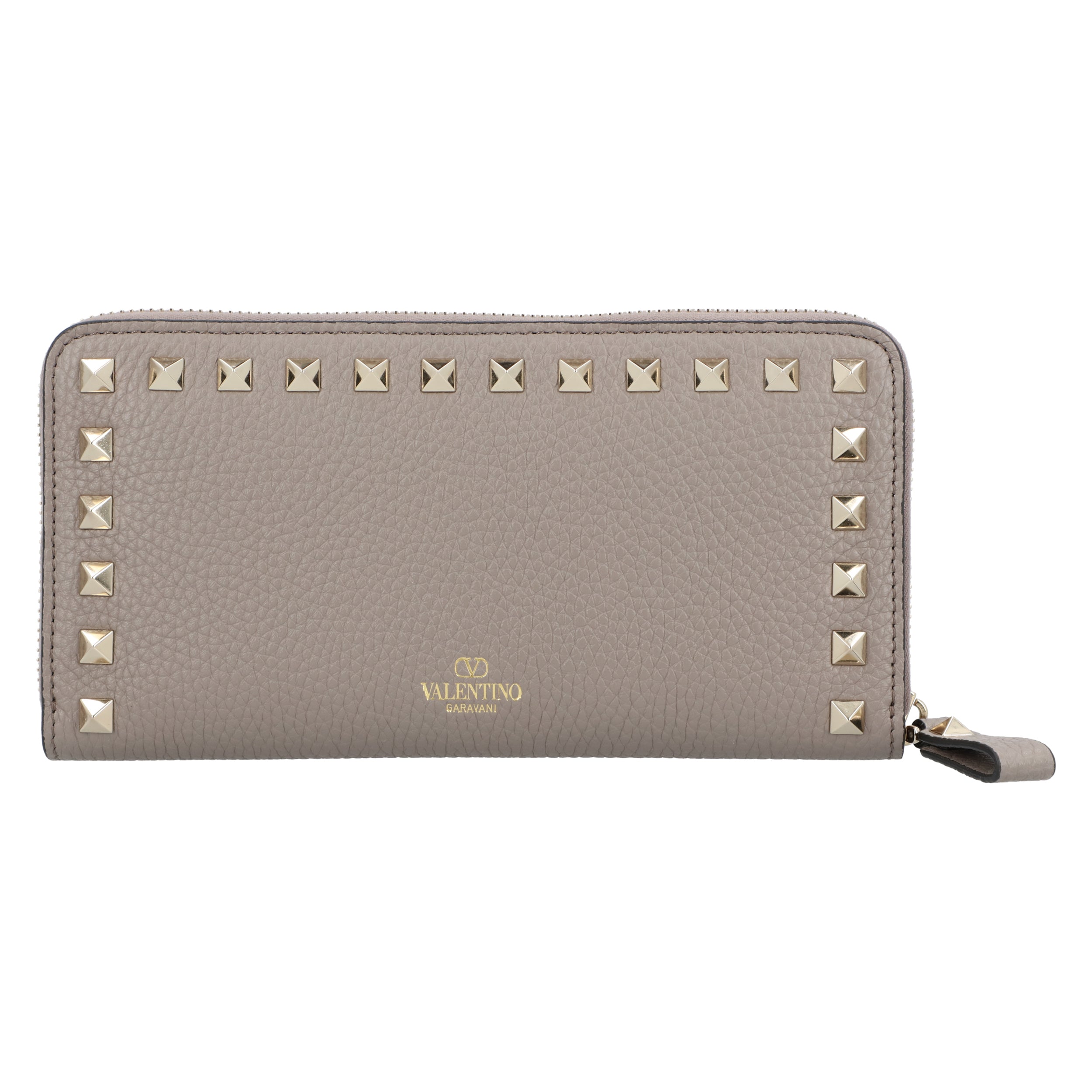 Rockstud Grey Leather Wallet
