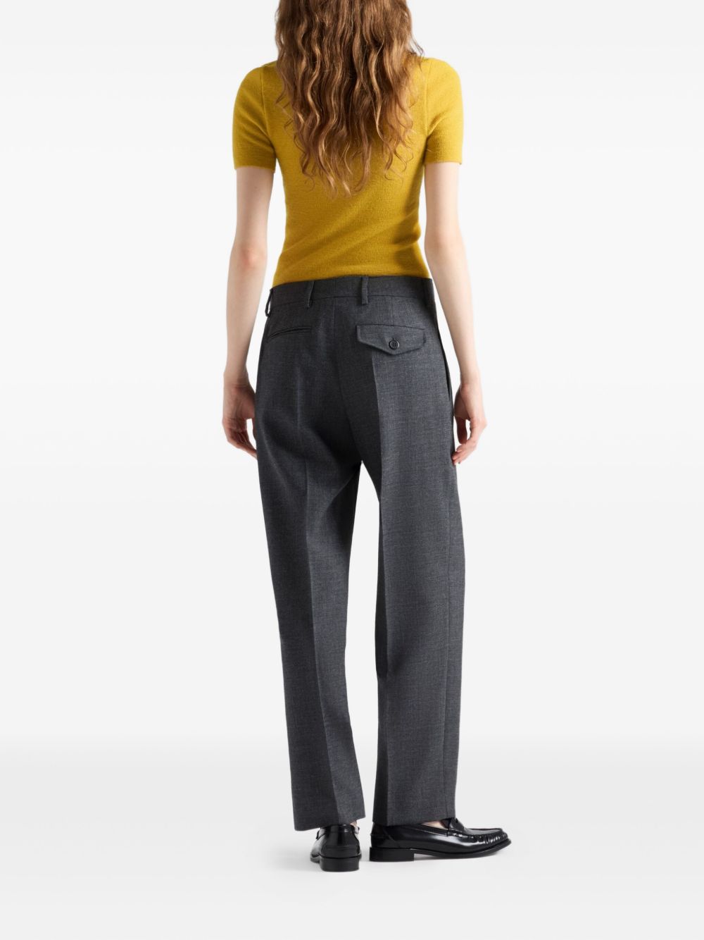 Tailored Straight-Leg Trousers With Mid-Rise Waist