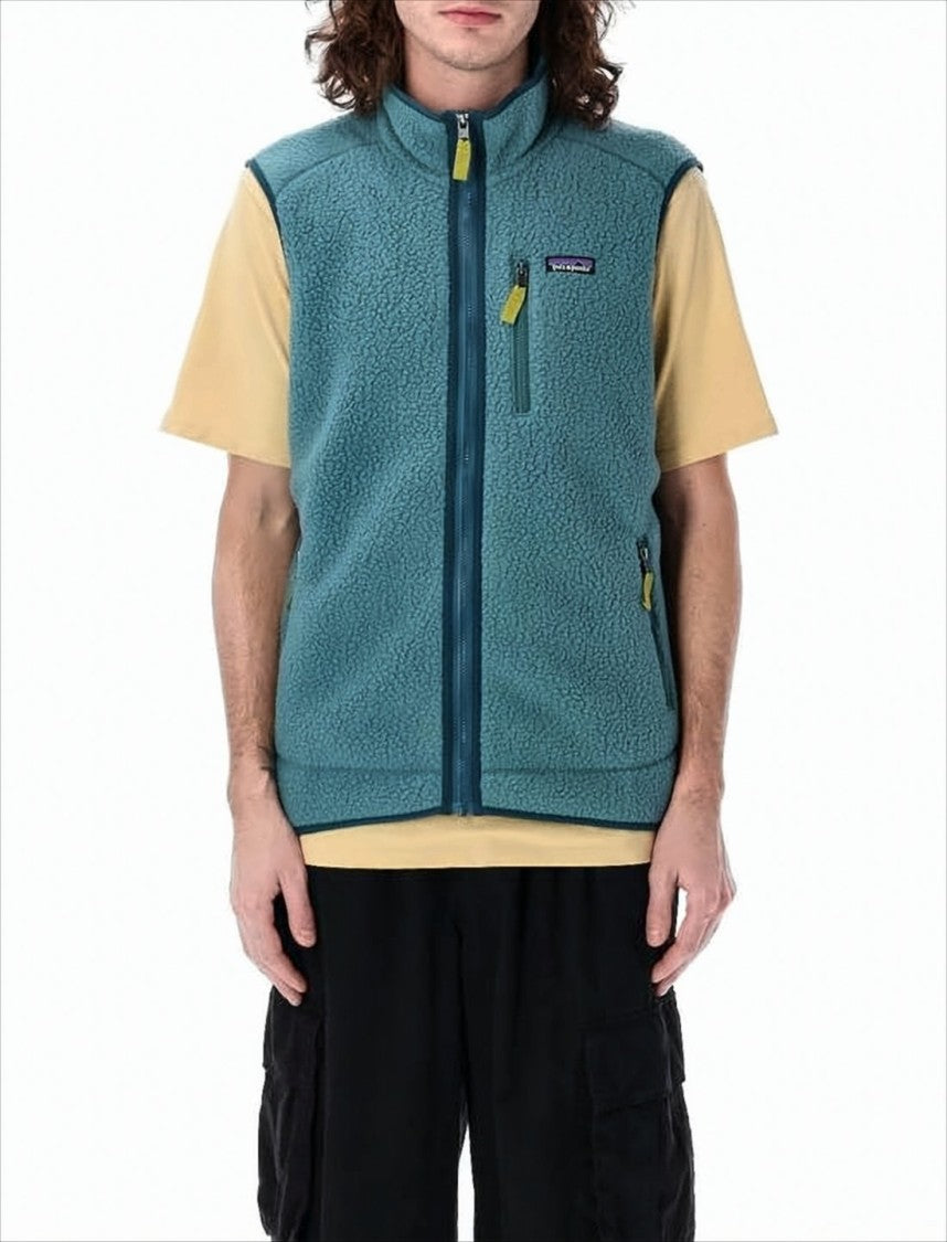 Relaxed-Fit Fleece Vest with Full Front Zipper