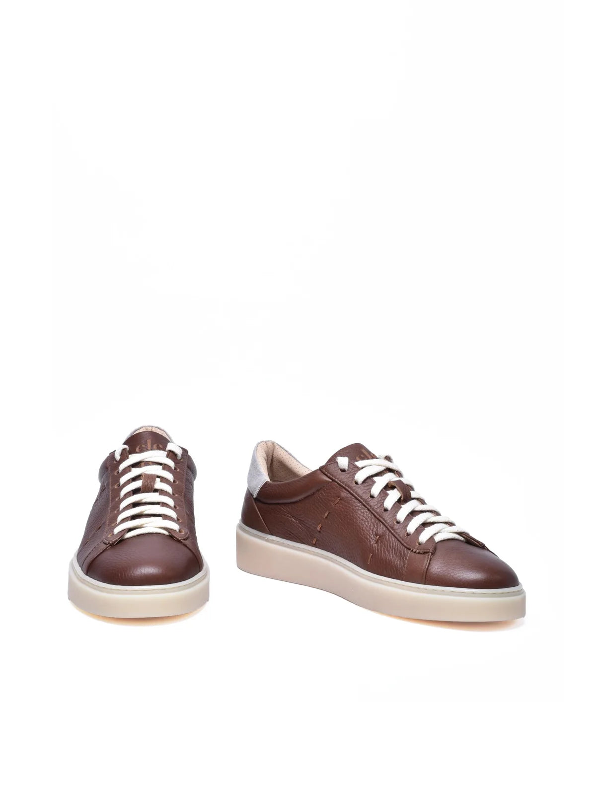 Brown Hammered Leather Sneakers