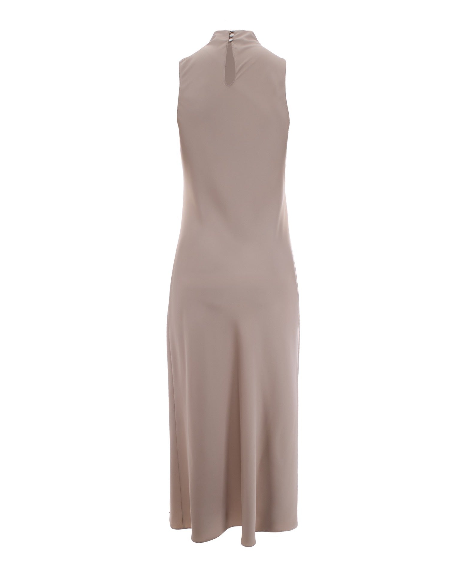 Fluid Midi Dress in Gray Satin