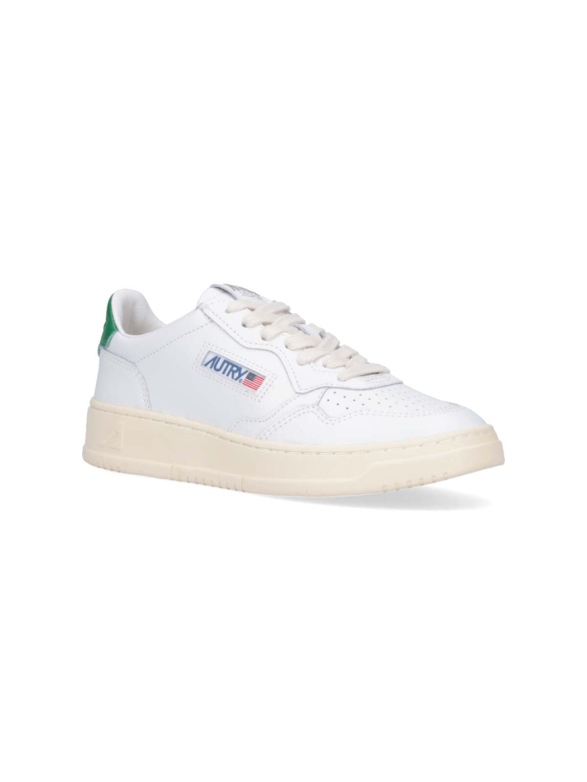 Low-Top White Leather Sneakers With Multicolor Embroidery
