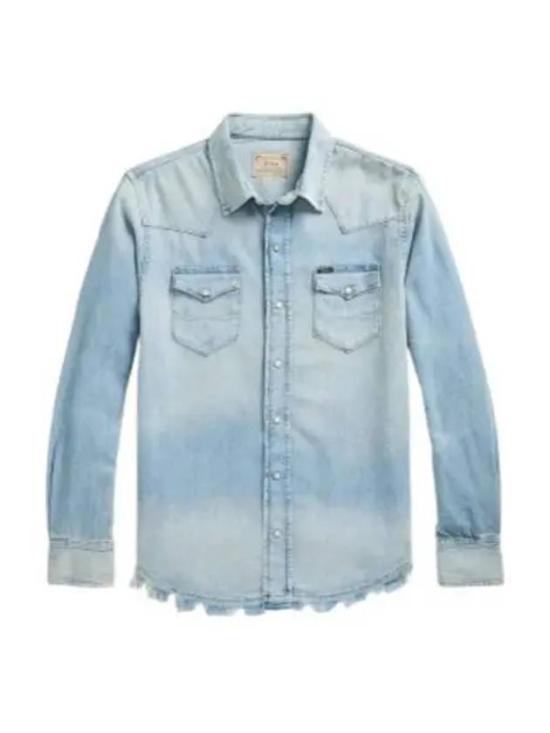 Blue Denim Shirt with Classic Button-Down Design