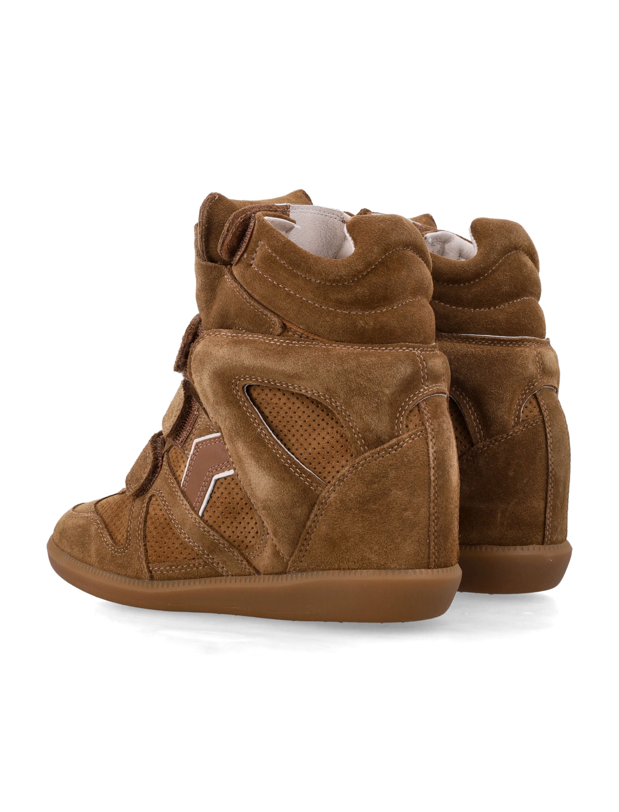 Zamszowe sneakersy na koturnie z wewnętrznym podwyższeniem